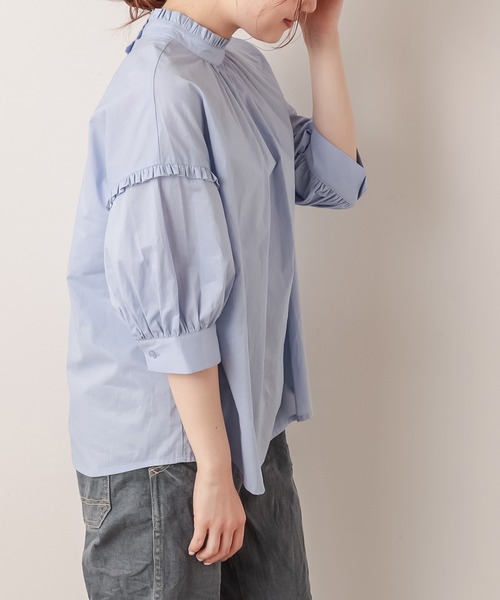 PUAL CE CIN（ピュアルセシン）の「【Du noir・WEB限定】2WAYフリルブラウス（シャツ/ブラウス・レディース・ホワイト/ブルー/ブラック・FREE）」の14枚目の写真