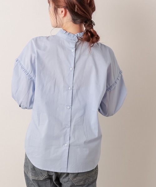 PUAL CE CIN（ピュアルセシン）の「【Du noir・WEB限定】2WAYフリルブラウス（シャツ/ブラウス・レディース・ホワイト/ブルー/ブラック・FREE）」の16枚目の写真