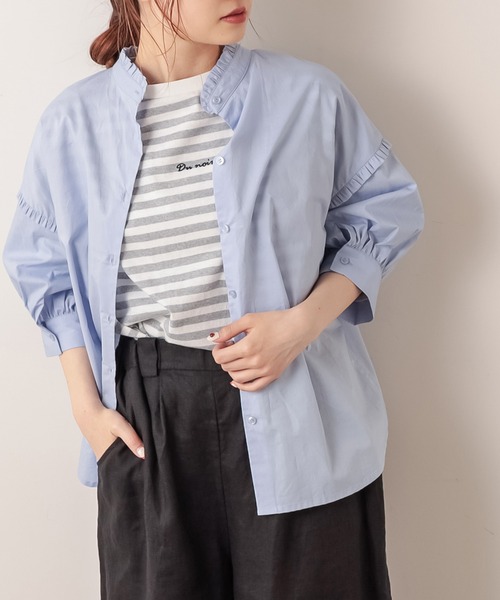 PUAL CE CIN（ピュアルセシン）の「【Du noir・WEB限定】2WAYフリルブラウス（シャツ/ブラウス・レディース・ホワイト/ブルー/ブラック・FREE）」の17枚目の写真