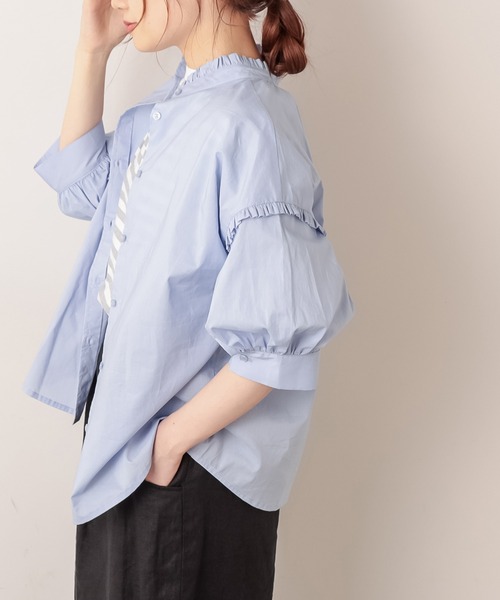 PUAL CE CIN（ピュアルセシン）の「【Du noir・WEB限定】2WAYフリルブラウス（シャツ/ブラウス・レディース・ホワイト/ブルー/ブラック・FREE）」の18枚目の写真