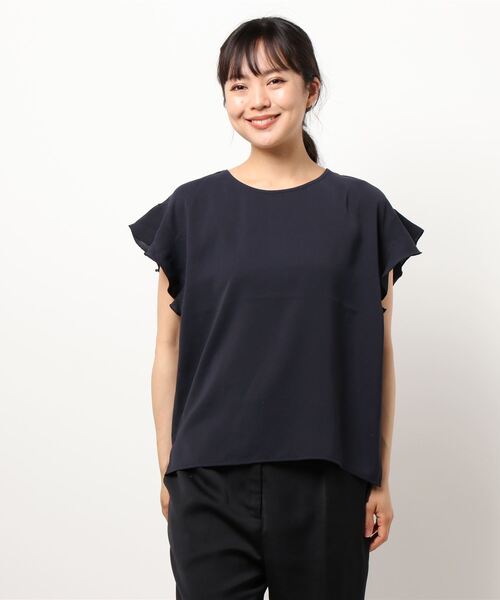 Te chichi TERRASSE（テチチテラス）の「バックリボンフレア袖ブラウス（シャツ/ブラウス・レディース・オフホワイト/オレンジ/ネイビー・ﾌﾘ-）」の7枚目の写真