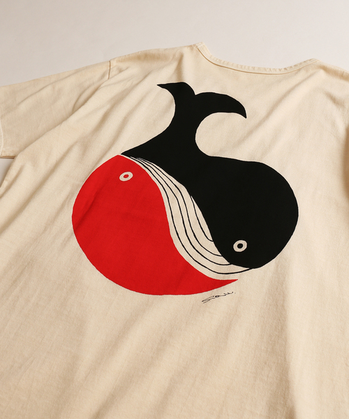 Cloveru（クローバル）の「【CLOVERU/クローバル】WHALE LOVE Tシャツ（Tシャツ/カットソー・メンズ・ナチュラル・X-LARGE/XX-LARGE）」の4枚目の写真