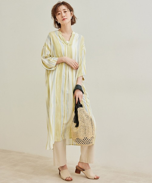 セール 手書き風ストライプシャツワンピース シャツワンピース Rope Rope Picnic ロペピクニック のファッション