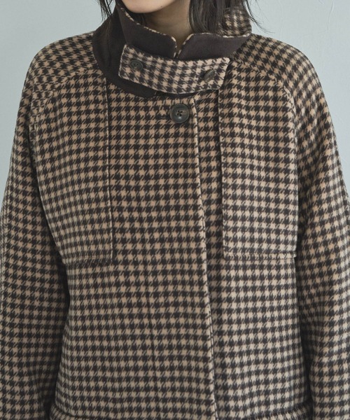 audrey and john wad（オードリーアンドジョンワッド）の「【Audrey and John Wad】ダブルフェイスステンカラーロングコート（ステンカラーコート・レディース・ブラウン/ライトグレー・M/S）」の20枚目の写真