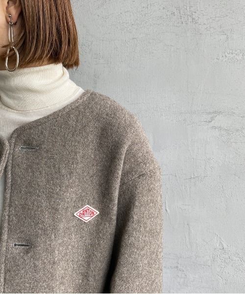 DANTON/ダントン　ウールラウンドカラージャケット　ベージュ　38 DANTON ダントン ウールパイル ラウンドカラージャケット｜BORN FREE