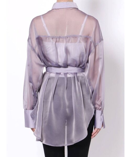 dazzlin（ダズリン）の「グロスシャドーシアーシャツ（シャツ/ブラウス・レディース・パープル/グレー/オフホワイト・FREE）」の21枚目の写真