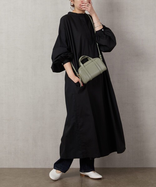 FREAK'S STORE（フリークスストア）の「【WEB限定】ボリュームシャツバルーンスリーブワンピース（シャツワンピース・レディース・ベージュ/グリーン/ホワイト/ブルー/ブラック/マジェンタ・MEDIUM/SMALL）」の15枚目の写真