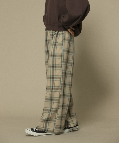 KBF（ケイビーエフ）の「リネンMIXチェックワイドパンツ（その他パンツ・レディース・チャコールグレー/ベージュ・ONE）」の12枚目の写真