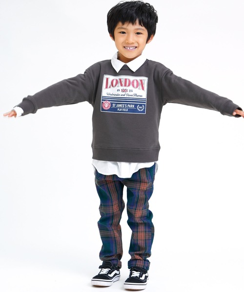 SUNDAYS SUN（サンデイズ サン）の「WEB限定 グラフィックトレーナー（スウェット・キッズ・ライトグレー系1/ライトグレー系2/グレー系1/グレー系2/ブラウン系その他/ブラウン系その他2/ダークブラウン系/アイボリー系1/アイボリー系2/アイボリー系3/アイボリー系4/グリーン系その他/ネイビー系1/ネイビー系2/イエロー系その他/ピンク系その他・80ｃｍ/90cm/100cm/110cm/120cm/130cm/140cm）」の20枚目の写真