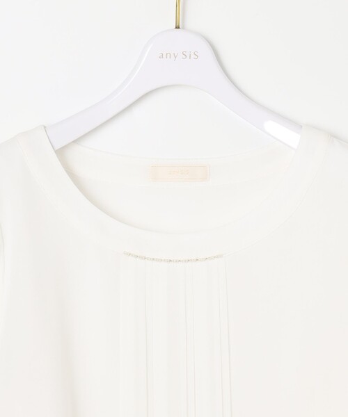 ANY SIS（エニィスィス）の「【洗える】フロントプリーツシフォン ブラウス（Tシャツ/カットソー・レディース・ホワイト系・1/2/3）」の6枚目の写真