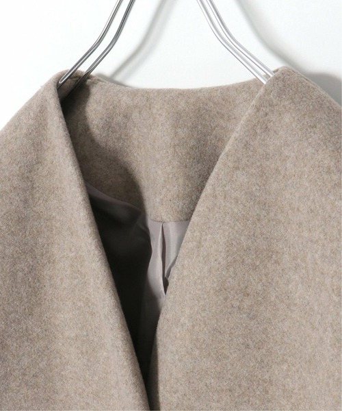 notch.（ノッチ）の「ノーカラーミドルコート（ノーカラーコート・レディース・オフホワイト/ブラック/ダークブラウン/グリーン・M）」の8枚目の写真