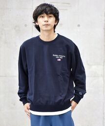 【WEB限定/SHIPS別注】RUSSELL ATHLETIC: ビッグシルエット アメリカンフラッグ ロゴ エンブロイダリー スウェット (トレーナー)
