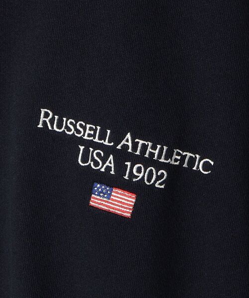 Russell Athletic（ラッセルアスレティック）の「【WEB限定/SHIPS別注】RUSSELL ATHLETIC: ビッグシルエット アメリカンフラッグ ロゴ エンブロイダリー スウェット (トレーナー)（スウェット・メンズ・パープル/ネイビー/グレー・SMALL/MEDIUM/LARGE/X-LARGE）」の14枚目の写真