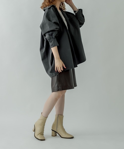 mystic（ミスティック）の「フェイクレザーハーフパンツ（その他パンツ・レディース・ブラック/ダークブラウン・FREE）」の3枚目の写真