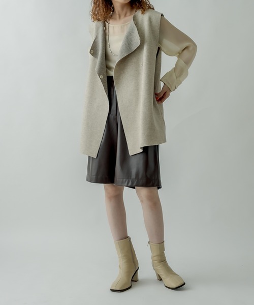 mystic（ミスティック）の「フェイクレザーハーフパンツ（その他パンツ・レディース・ブラック/ダークブラウン・FREE）」の9枚目の写真