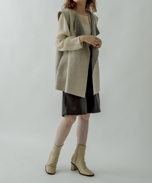 mystic（ミスティック）の「フェイクレザーハーフパンツ（その他パンツ・レディース・ブラック/ダークブラウン・FREE）」の4枚目の写真