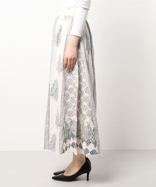 チャイハネ（チャイハネ）の「【チャイハネ】ブロックプリント ビブレスカート（スカート・レディース・ホワイト/ブラウン/ブラック・FREE）」の21枚目の写真