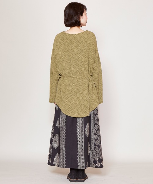 チャイハネ（チャイハネ）の「【チャイハネ】ブロックプリント ビブレスカート（スカート・レディース・ホワイト/ブラウン/ブラック・FREE）」の13枚目の写真