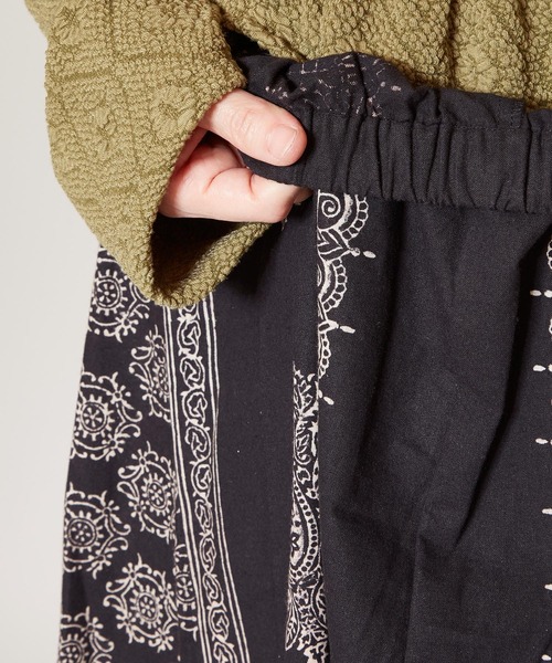 チャイハネ（チャイハネ）の「【チャイハネ】ブロックプリント ビブレスカート（スカート・レディース・ホワイト/ブラウン/ブラック・FREE）」の9枚目の写真