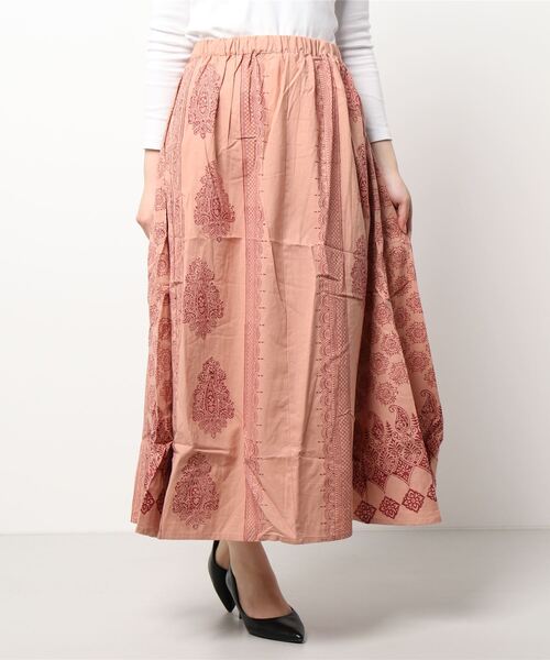 チャイハネ（チャイハネ）の「【チャイハネ】ブロックプリント ビブレスカート（スカート・レディース・ホワイト/ブラウン/ブラック・FREE）」の16枚目の写真