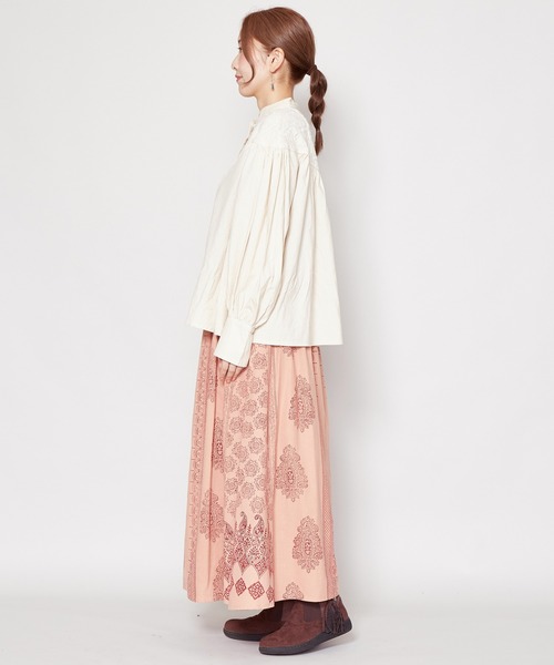 チャイハネ（チャイハネ）の「【チャイハネ】ブロックプリント ビブレスカート（スカート・レディース・ホワイト/ブラウン/ブラック・FREE）」の17枚目の写真