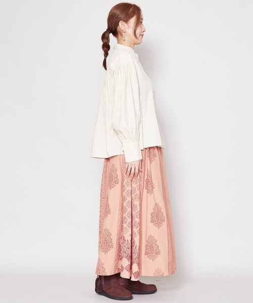 チャイハネ（チャイハネ）の「【チャイハネ】ブロックプリント ビブレスカート（スカート・レディース・ホワイト/ブラウン/ブラック・FREE）」の18枚目の写真