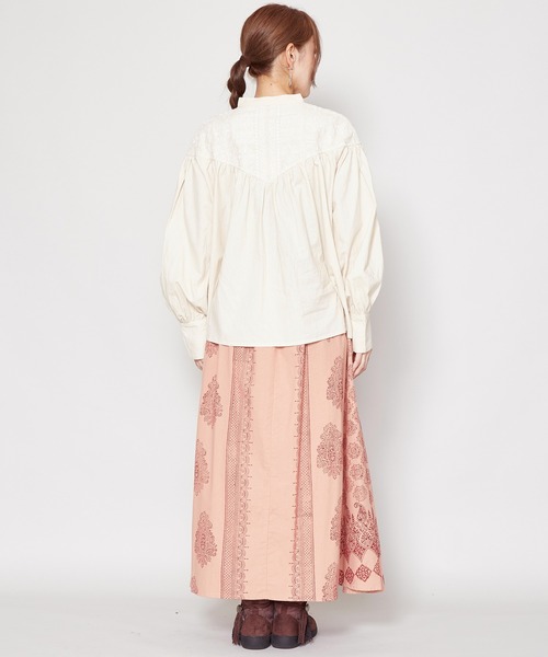 チャイハネ（チャイハネ）の「【チャイハネ】ブロックプリント ビブレスカート（スカート・レディース・ホワイト/ブラウン/ブラック・FREE）」の19枚目の写真