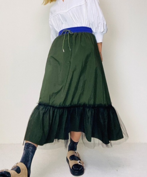 DOLLUPOOPS（ドールアップウップス）の「ヘムチュール配色インベルスカート（スカート・レディース・ブラック/カーキ/ネイビー・38）」の17枚目の写真