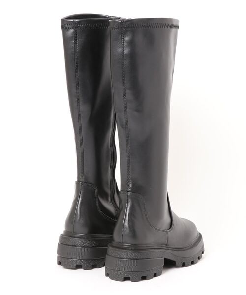 Mafmof（マフモフ）の「Mafmof(マフモフ) ボリュームソールスクエアトゥストレッチロングブーツ（ブーツ・レディース・ブラック/ブラック系その他・M/L/S/LL）」の4枚目の写真