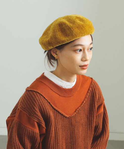 BEAMS HEART(ビームスハート)の「BEAMS HEART / モール糸 ベレー帽(ハンチング/ベレー帽・レディース・ブラック/ダークブラウン/ベージュ/ワイン/イエロー系その他5・ONE SIZE)」の4枚目の写真