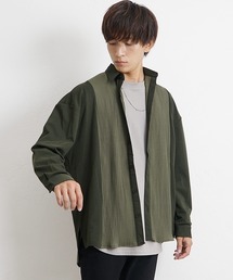 MinoriTY | 【MinoriTY】とろみ素材プリーツ切替長袖シャツ オーバーサイズ メンズ【セットアップ対応】(シャツ/ブラウス)