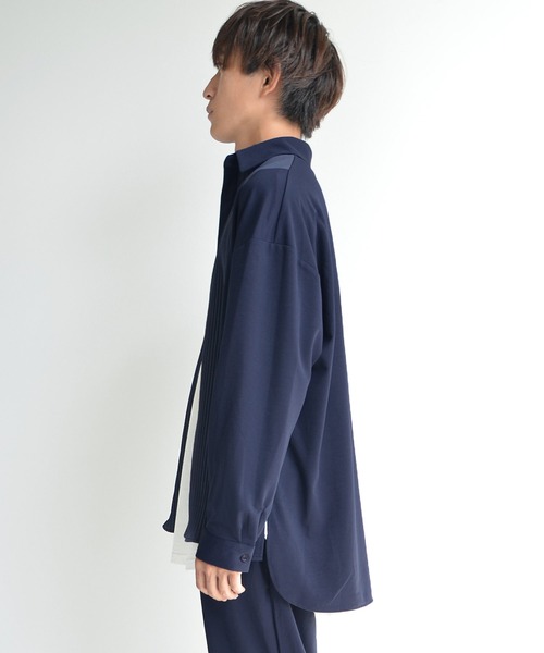 MinoriTY(マイノリティ)の「【MinoriTY】とろみ素材プリーツ切替長袖シャツ オーバーサイズ メンズ【セットアップ対応】(シャツ/ブラウス・メンズ・ネイビー/カーキ/ワイン/チャコール・M/L)」の17枚目の写真