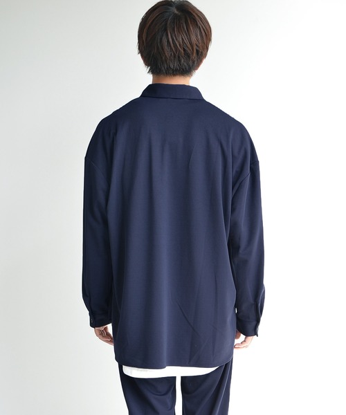 MinoriTY(マイノリティ)の「【MinoriTY】とろみ素材プリーツ切替長袖シャツ オーバーサイズ メンズ【セットアップ対応】(シャツ/ブラウス・メンズ・ネイビー/カーキ/ワイン/チャコール・M/L)」の12枚目の写真