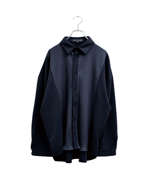 MinoriTY(マイノリティ)の「【MinoriTY】とろみ素材プリーツ切替長袖シャツ オーバーサイズ メンズ【セットアップ対応】(シャツ/ブラウス・メンズ・ネイビー/カーキ/ワイン/チャコール・M/L)」の11枚目の写真