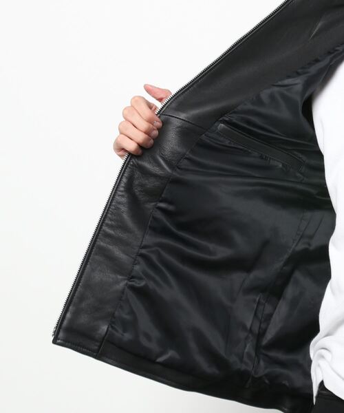 semantic design（セマンティックデザイン）の「セマンティックデザイン/semantic design スタンドシープレザー シングルライダース（ライダースジャケット・メンズ・ブラック・X-LARGE/LARGE/MEDIUM）」の2枚目の写真