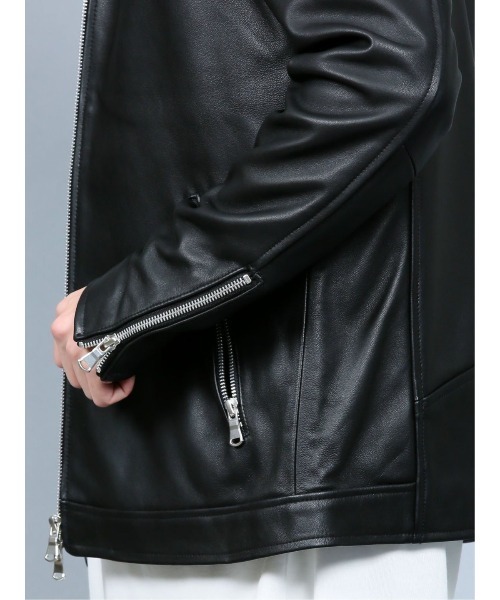 semantic design（セマンティックデザイン）の「セマンティックデザイン/semantic design スタンドシープレザー シングルライダース（ライダースジャケット・メンズ・ブラック・X-LARGE/LARGE/MEDIUM）」の8枚目の写真