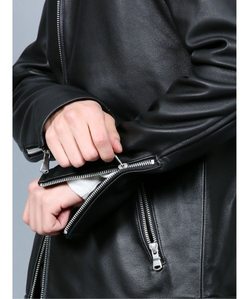 semantic design（セマンティックデザイン）の「セマンティックデザイン/semantic design スタンドシープレザー シングルライダース（ライダースジャケット・メンズ・ブラック・X-LARGE/LARGE/MEDIUM）」の9枚目の写真