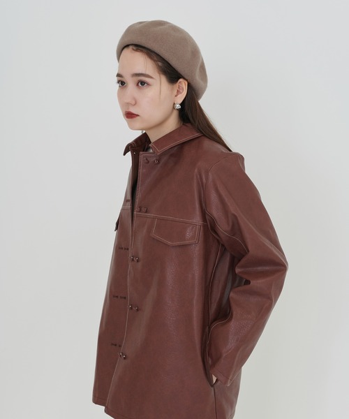 TINA：JOJUN（ティーナジョジュン）の「チャーム付き ベレー帽 TINA：JOJUN（ハンチング/ベレー帽・レディース・ブラック/ベージュ・F）」の5枚目の写真