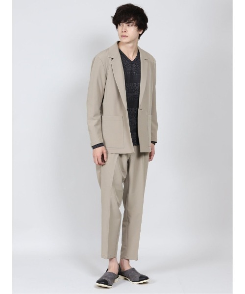 semantic design（セマンティックデザイン）の「セマンティックデザイン/semantic designアクティブストレッチ セットアップ 1ボタンジャケット（セットアップパンツございます）（テーラードジャケット・メンズ・グレー系その他2/ベージュ/ブラック・MEDIUM/LARGE）」の9枚目の写真