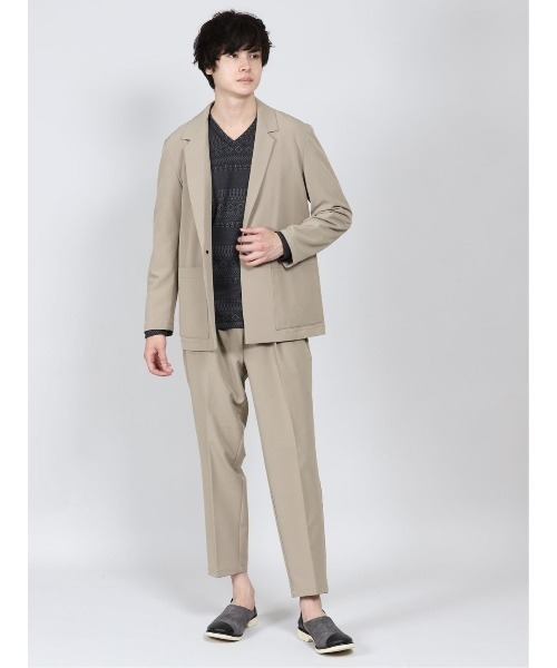 semantic design（セマンティックデザイン）の「セマンティックデザイン/semantic designアクティブストレッチ セットアップ 1ボタンジャケット（セットアップパンツございます）（テーラードジャケット・メンズ・グレー系その他2/ベージュ/ブラック・MEDIUM/LARGE）」の10枚目の写真