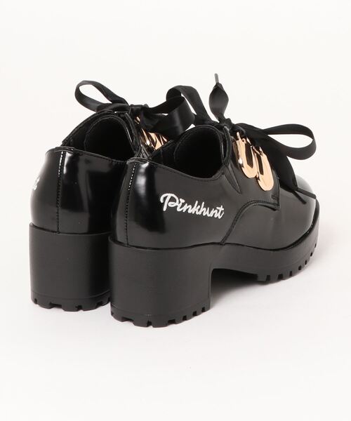 PINKHUNT(ピンクハント)の「PINKHUNT Cuugalコラボ リボンエナメルローファー 5914K #IG(ローファー・キッズ・ブラック/ベビーピンク・M/S/L)」の3枚目の写真