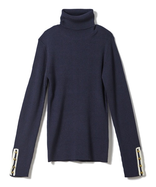 INED CLARO（イネドクラロ）の「《INED CLARO》ラインタートルニット【セットアップ対応】（ニット/セーター・レディース・その他9/オフホワイト/ネイビー・フリー）」の2枚目の写真