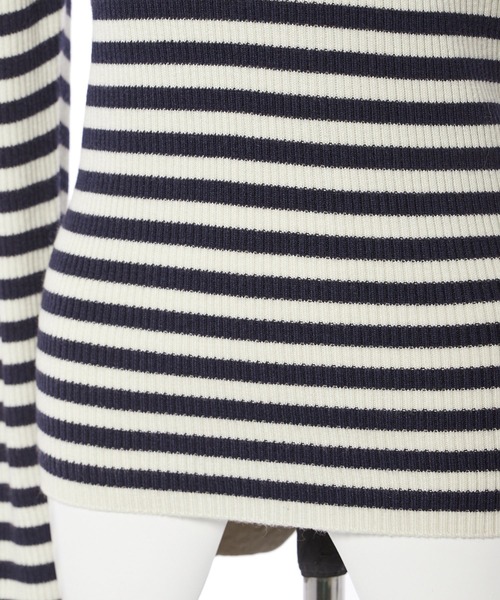 INED CLARO（イネドクラロ）の「《INED CLARO》ラインタートルニット【セットアップ対応】（ニット/セーター・レディース・その他9/オフホワイト/ネイビー・フリー）」の10枚目の写真