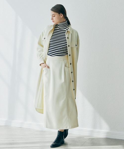 INED CLARO（イネドクラロ）の「《INED CLARO》ラインタートルニット【セットアップ対応】（ニット/セーター・レディース・その他9/オフホワイト/ネイビー・フリー）」の12枚目の写真