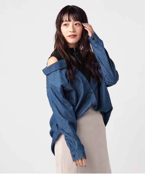 セール レイヤード風デニムシャツ シャツ ブラウス Cecil Mcbee セシルマクビー のファッション通販 Zozotown