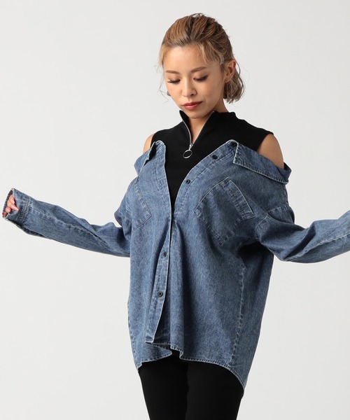セール レイヤード風デニムシャツ シャツ ブラウス Cecil Mcbee セシルマクビー のファッション通販 Zozotown