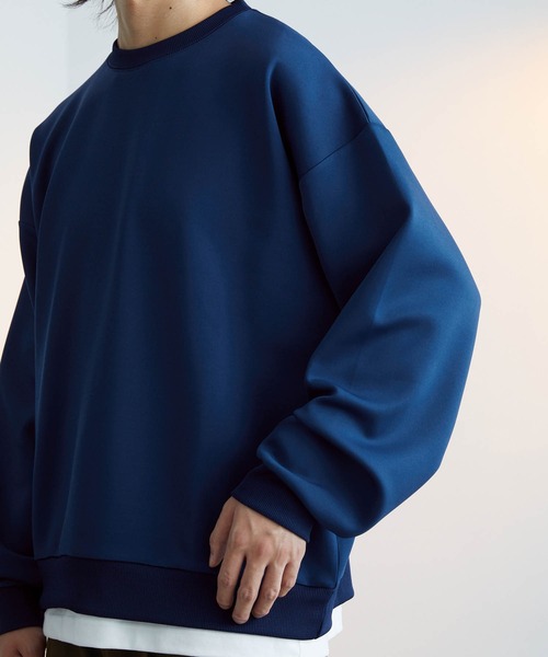 セール】【LikeUs】シルキーダンボールニットオーバーサイズスウェット