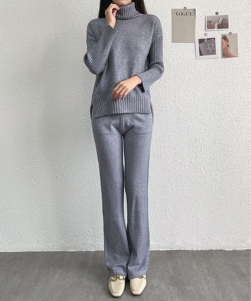 MAISON DE THERESE(メゾン ド テレーズ)の「ニットセットアップ(アンサンブル・レディース・グレー/ピンク/モカ/ブラック・MEDIUM)」の3枚目の写真