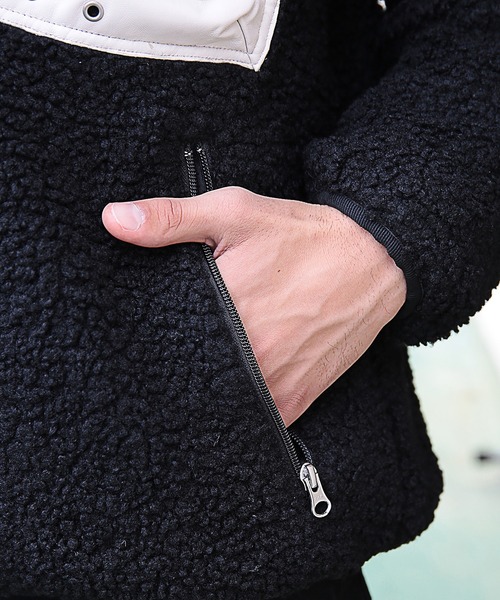 RATTLE TRAP（ラトルトラップ）の「フーデッドボアブルゾン（ブルゾン・メンズ・ブラック×ホワイト/ブラック×ブラック・LL/M/L）」の18枚目の写真