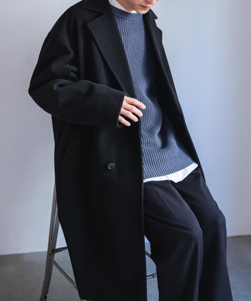 WEGO（ウィゴー）の「WEGO/ドロップショルダーアゼアミセーター（ニット/セーター・メンズ・ホワイト/ブラック/ブルー系その他/ベージュ・LARGE/MEDIUM）」の4枚目の写真